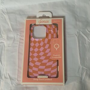 Sonix iPhone 16 Pro Case MagSafe Pink Orange Checkmate Eco-Friendly